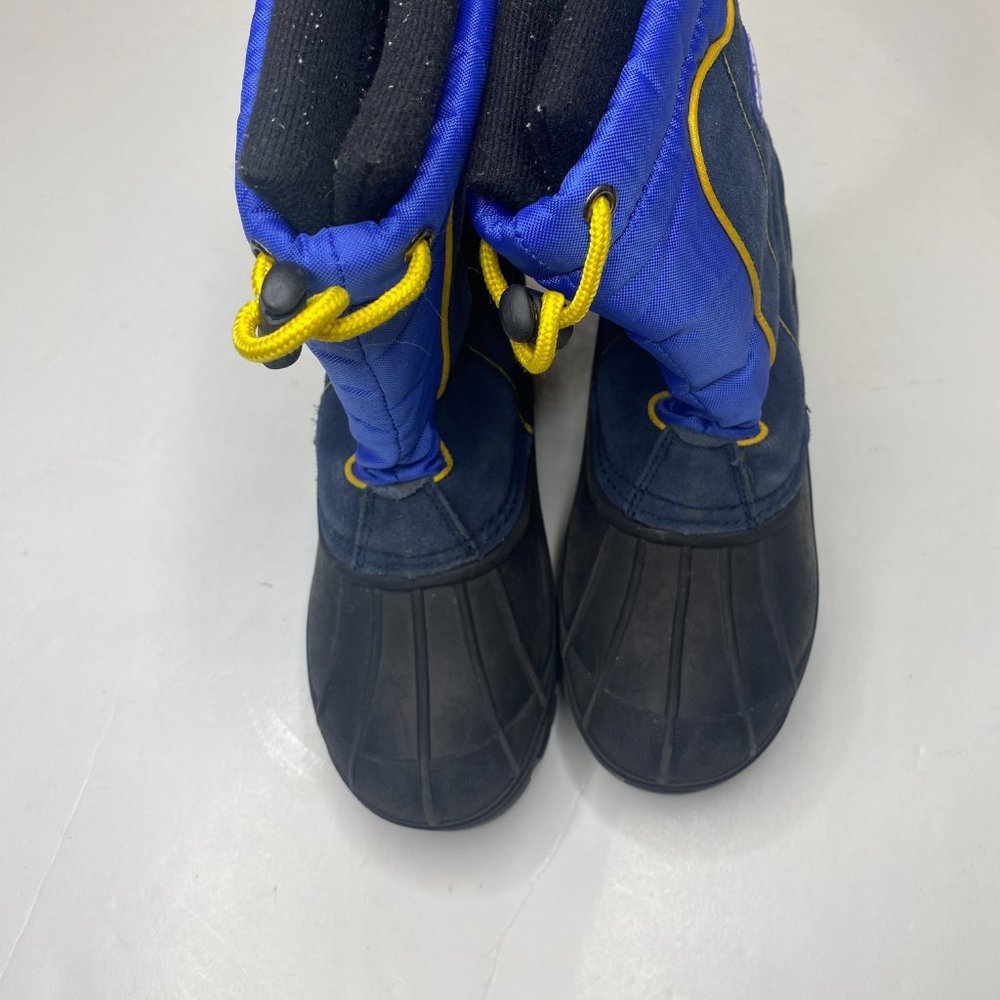 Sporto Snowplay winter snow boots, big boy's size 4, in blue, black, and yellow - Picture 4 of 6